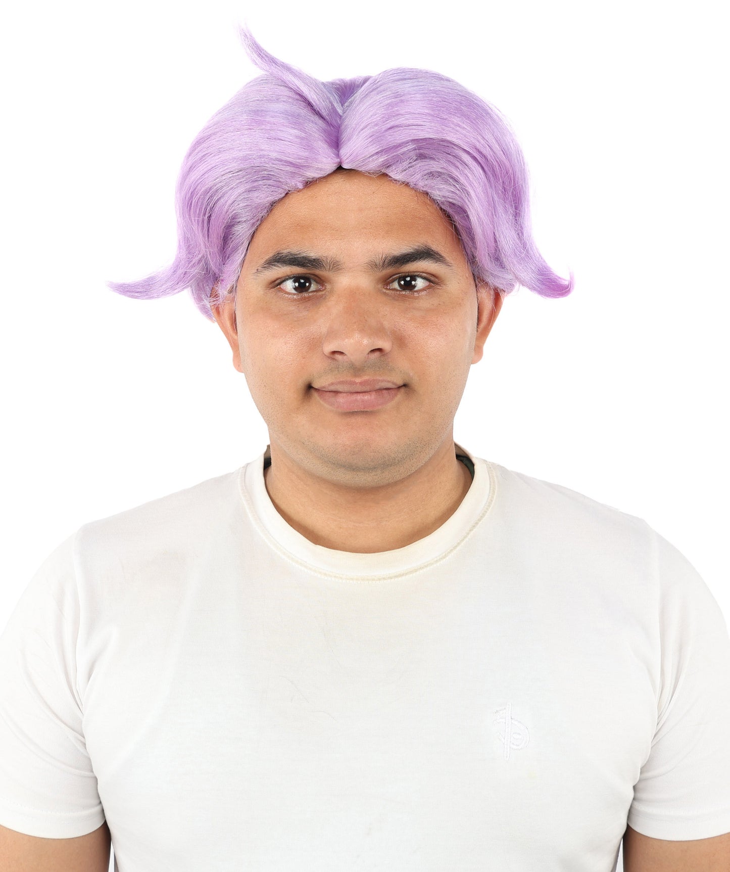HPO Men's Golden Blonde Curtain Bang Wig | Shoulder Length Wavy Surfer Style, Heat Resistant Synthetic Fiber & Breathable Net | Halloween, Funny Roleplay, Theater, 90s Party & Costume Events