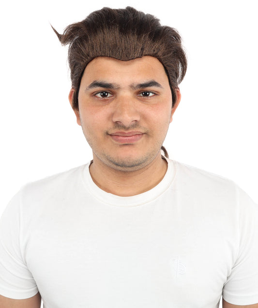 HPO Men’s Movie-Inspired Auburn-Brown Long Biblical Wig with Ponytail – 18 Inch Capless Cap Wig for Halloween and Cosplay | Realistic Synthetic Historical Hairpiece