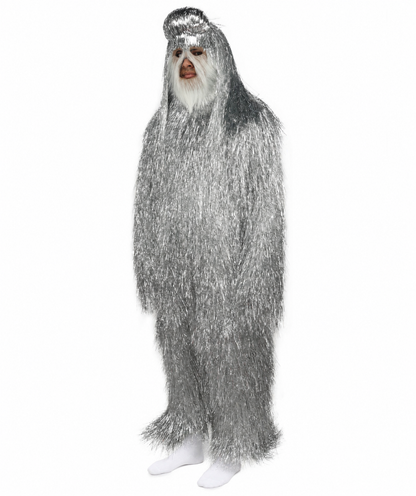HPO UnisexTinsel Hairy Costume, Bundle & Mask Set | Full-Body Suit & Matching Mask | Long Hair Funny Costume for Halloween, Performers, Cosplay & Mascots | Multicolor Options