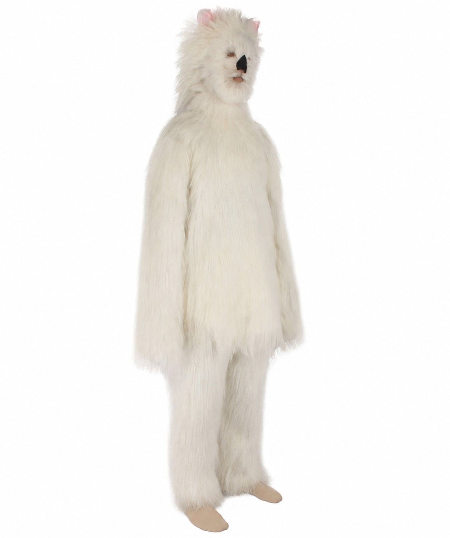 Furry Dog Collection | Men's White Spiked Furry Dog Fancy  Costume with Tail