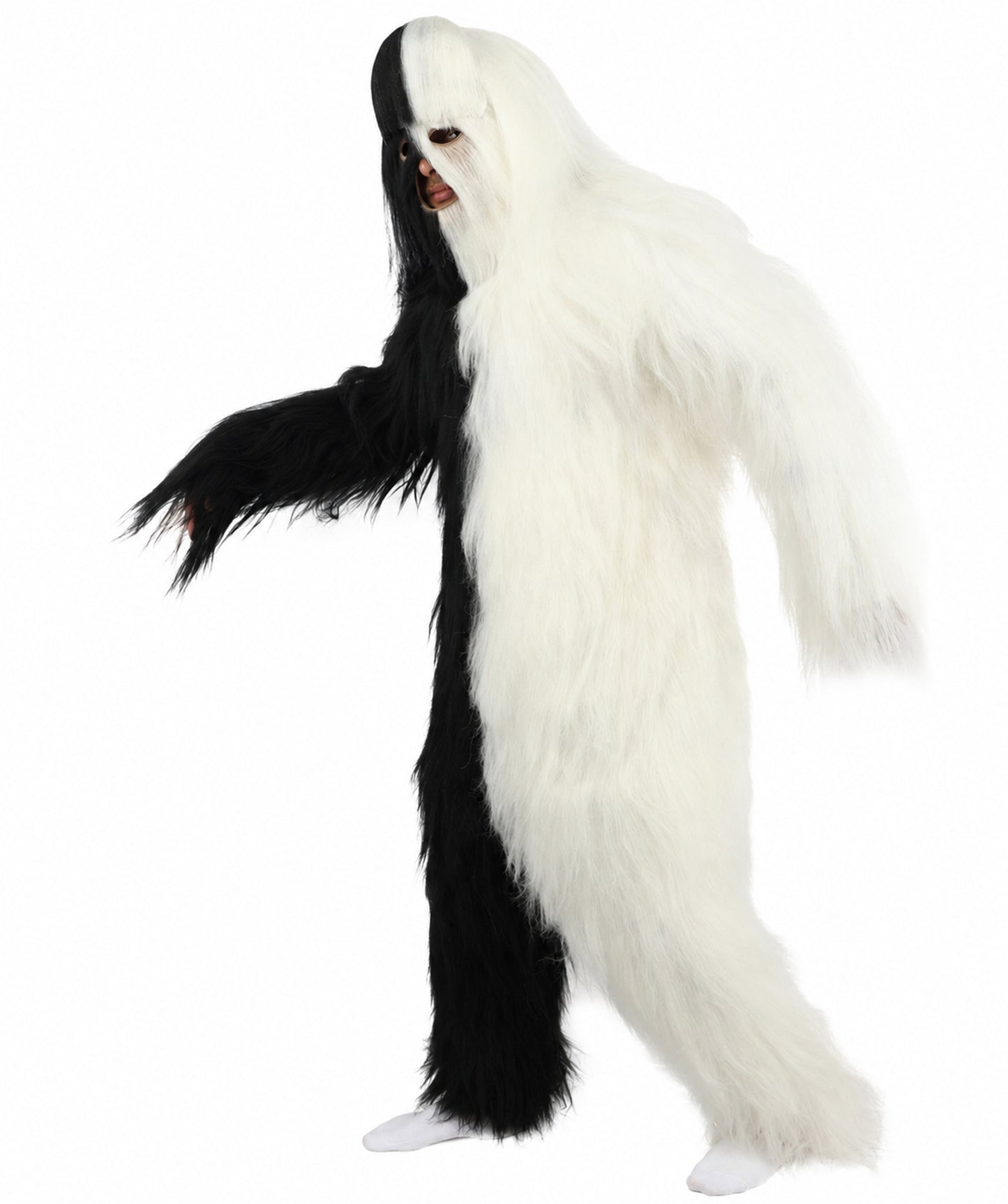 HPO  Extreme Hairy Person Two Part Costume, Mask and Bundle Set - Full-Body Hair Suit Extra-Long Costume Wig for Halloween, Cosplay & Parties - Multiple Color Options