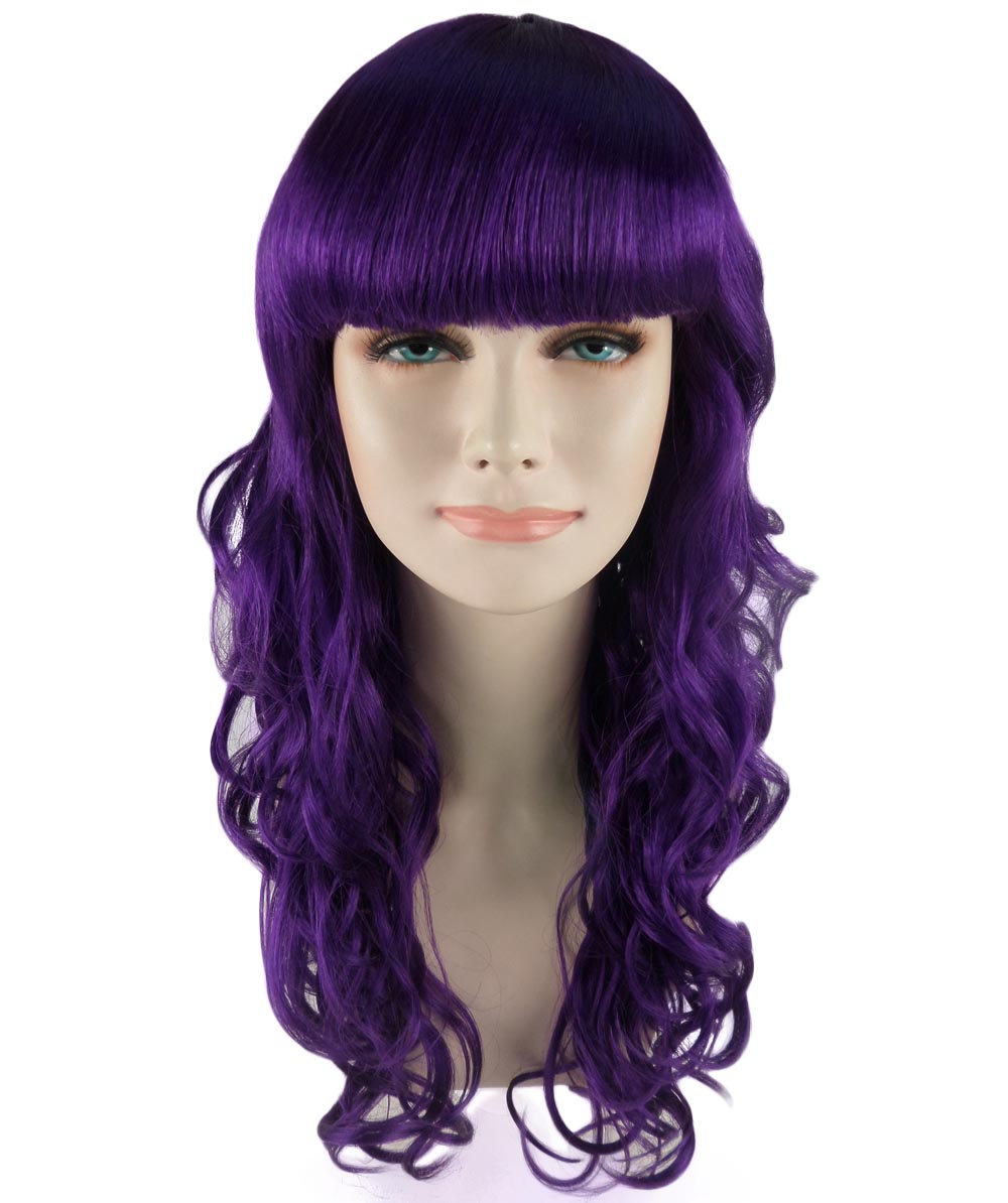 HPO Women's Wig for Fancy Anti-Hero Girl | Long Curly Party Ready Fancy Halloween Wigs | Premium Breathable Capless Cap