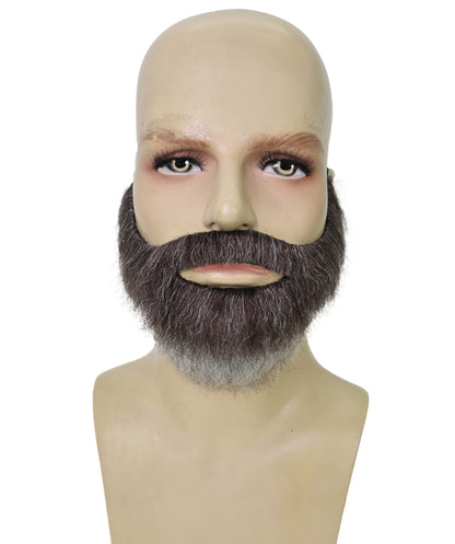 HPO Men’s Thick Curved Fake Multicolor Beard & Mustache – Stick-On Costume Facial Hair | Funny Cosplay, Theatre, Skits, Theme Parties, Retro Disguise & Dress-Up Looks