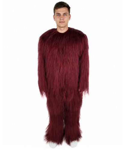 HPO Unisex Extreme Hairy Person Costume, Mask and Bundle - Full-Body Hair Suit Extra-Long Ash Brown Costume Wig for Halloween, Cosplay & Parties
