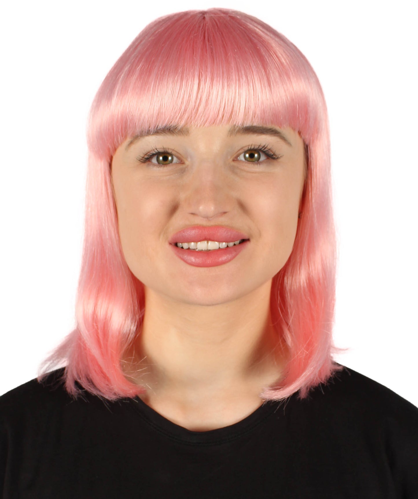 HPO Women's Shoulder Length Bob Wig Collection | Straight Halloween Wig Multiple Color Option | Premium Breathable Capless Cap