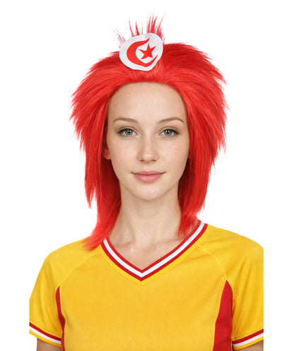 Tunisia Flag Sports, 80's Mullet Wig | Premium Breathable Capless Cap