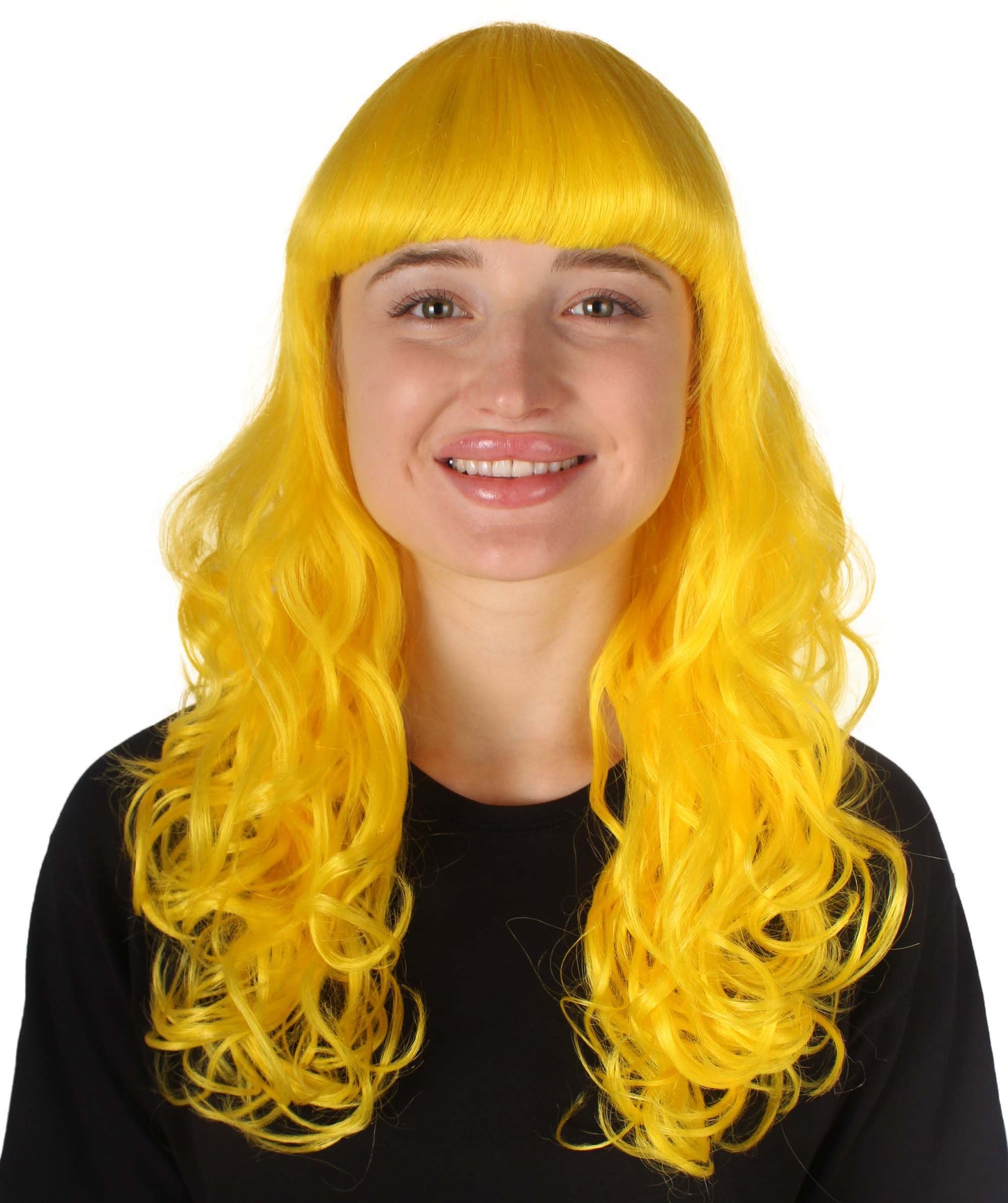 HPO Women's Wig for Fancy Anti-Hero Girl | Long Curly Party Ready Fancy Halloween Wigs | Premium Breathable Capless Cap