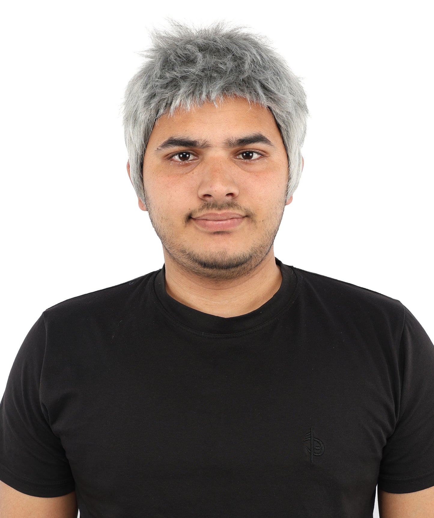 HPO Men's Short Textured Mens Wig | 10 Inch Grey Straight Layered Capless Design | Party Halloween Cosplay Theater Drag Performance Costume Events