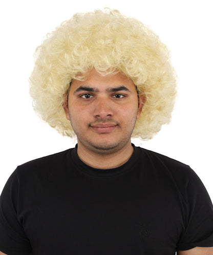 HPO Men's Afro Style Clown Wig with Standard Cap  | Flame-Retardant Synthetic Fiber | Ideal for Parties, Cosplay, and Themed Events