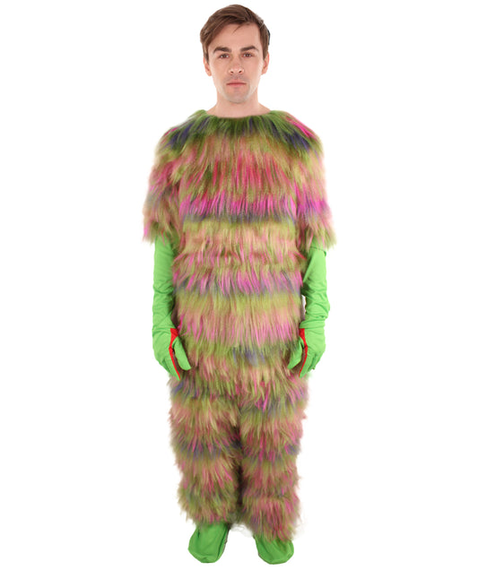 HPO Unisex Vibrant Colored Evil Furry Monster Costume| Perfect for Halloween| Flame-retardant Synthetic Fabric