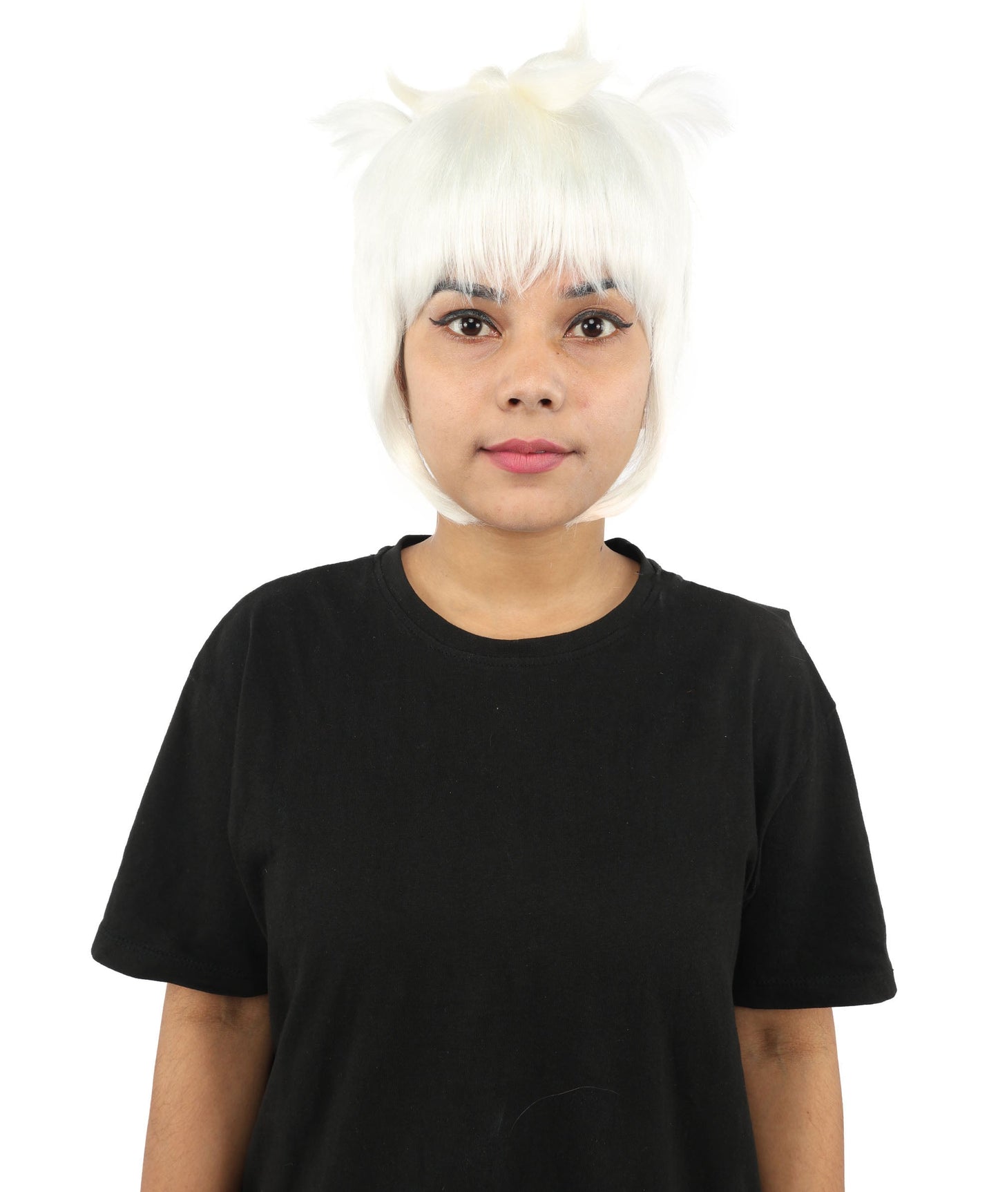 HPO Adult Women's Animal Ear Braided Wig | Multiple Color Options | Synthetic fiber, short bob with sculpted ears and long micro-braids, breathable base | Party, Halloween, theater, drag, performance, costume events
