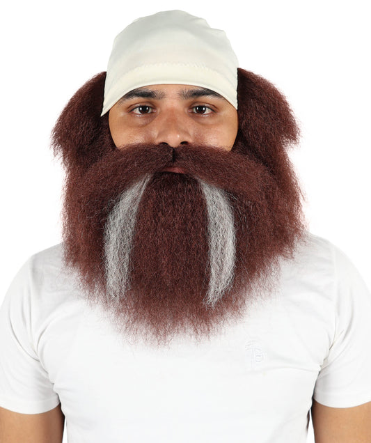 HPO Men's Multicolor Bold Dwarf-Inspired Wig Beard & Mustache Set |  Accessory for Halloween, Parties & Stage