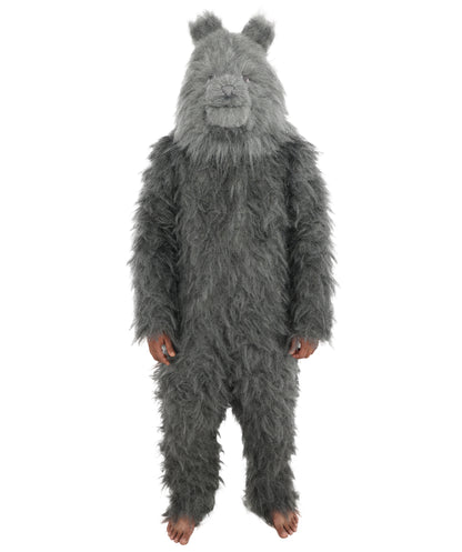 HPO Unisex Dark Grey Wolf Mascot Costume Bundle & Mask Set | Realistic Animal Full Coverage Outfit | Crafted for Parties and Cosplay events