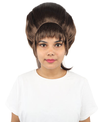 HPO Adult Women's Avant-Garde Bouffant Wig | Multiple Color Options | Create of synthetic fiber, massive smooth updo with micro bangs, breathable base | Party, Halloween, theater, drag, performance, costume events