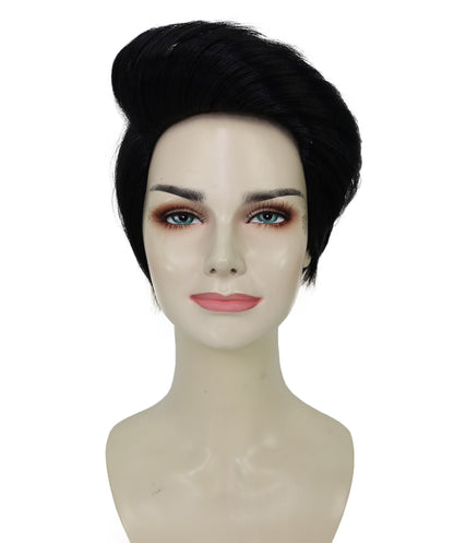 HPO Adult Women’s Smooth & Light Curly Short Black Wig | Natural Look Costume & Fashion Wig | Ideal for Halloween | Breathable Capless Cap
