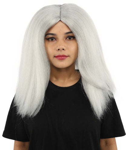 HPO Adult Women's Long Rounded Cartoon Hair Wig | Multiple Color Options | Bubble Bob, Deep Side Part, Heat Friendly Synthetic Strands & Breathable Net | Fancy Dress, Stage Show, Animated Character Events, Halloween & Festival