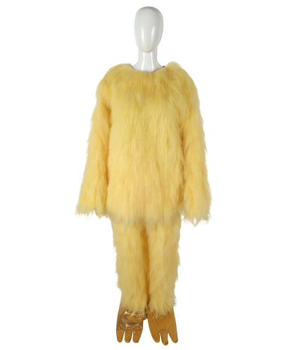 HPO Unisex Yellow Monster Mascot Costume, Mask and Bundle | Full Body Plush Furry Suit with Headpiece, Hands & Feet | Fun Cartoon Outfit for Halloween, Parades & Stage Performances