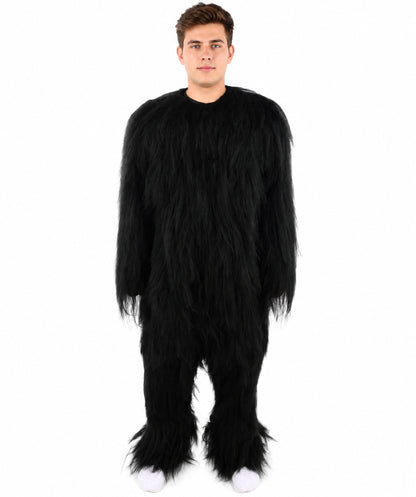 HPO Unisex Extreme Hairy Person Costume, Mask and Bundle - Full-Body Hair Suit Extra-Long Ash Brown Costume Wig for Halloween, Cosplay & Parties