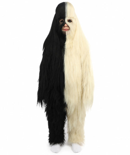 HPO Teen Extreme Hairy Person Two Part Costume, Mask and Bundle Set - Full-Body Hair Suit Extra-Long Costume Wig for Halloween, Cosplay & Parties - Multiple Color Options