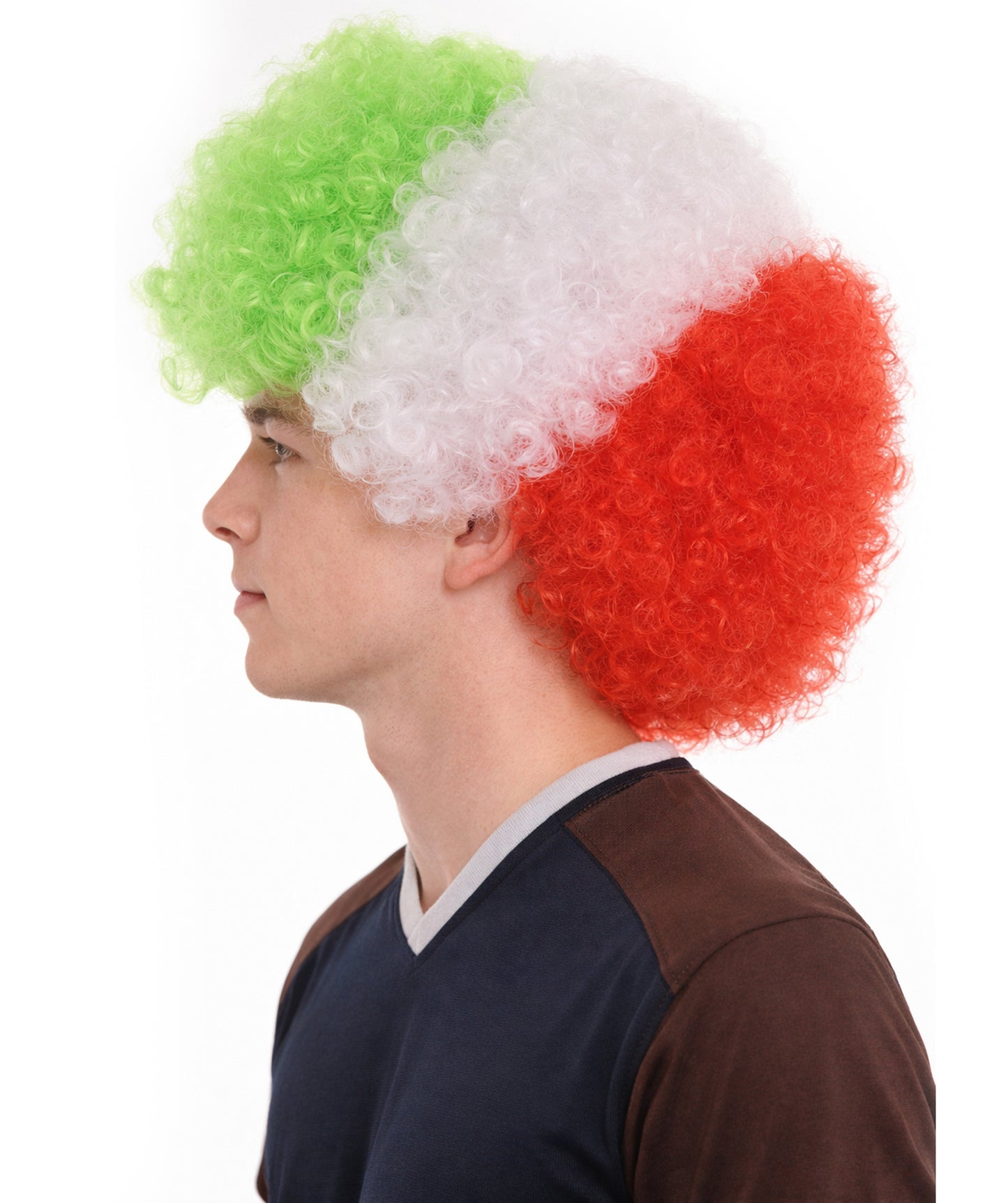 Iran Sport Afro Fun Wig | Jumbo Size Tri Color Sports Halloween Wig