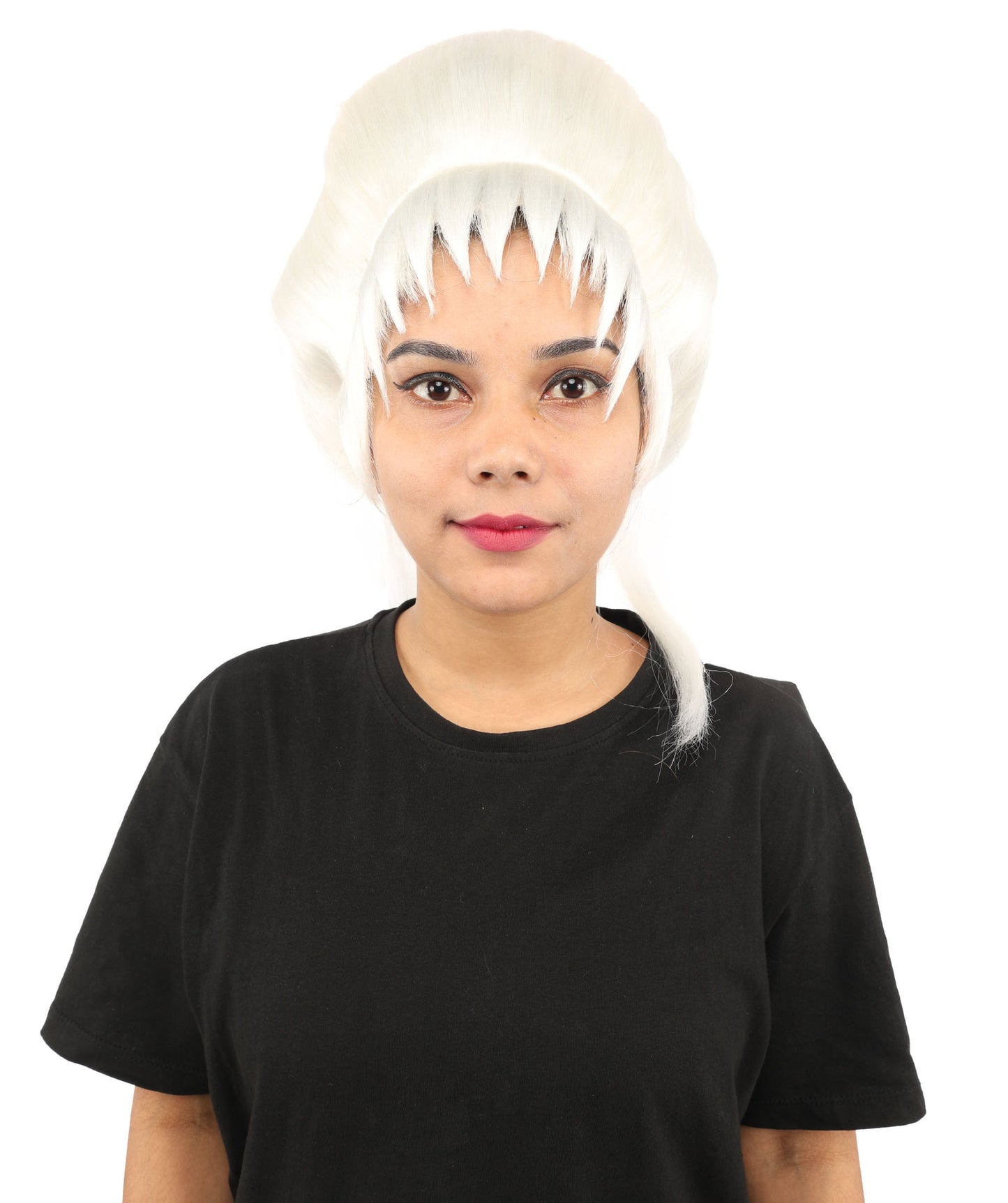 HPO Adult Women's Avant-Garde Bouffant Wig | Multiple Color Options | Create of synthetic fiber, massive smooth updo with micro bangs, breathable base | Party, Halloween, theater, drag, performance, costume events