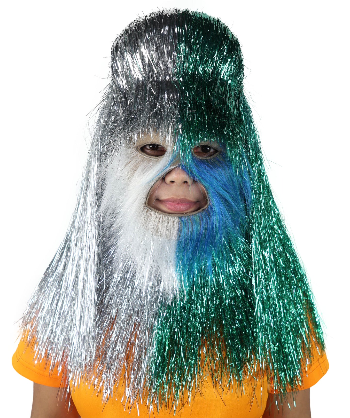 HPO Teen Extreme Hairy Two Part Costume Bundle & Mask Set - Full-Body Hair Suit Extra-Long Costume Wig for Halloween, Cosplay & Parties - Multiple Color Options
