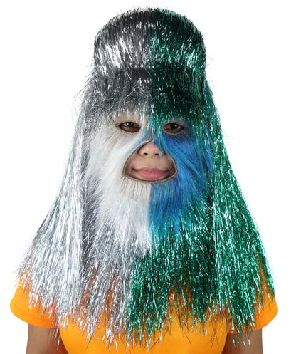 HPO Teen Extreme Hairy Two Part Costume Bundle & Mask Set - Full-Body Hair Suit Extra-Long Costume Wig for Halloween, Cosplay & Parties - Multiple Color Options