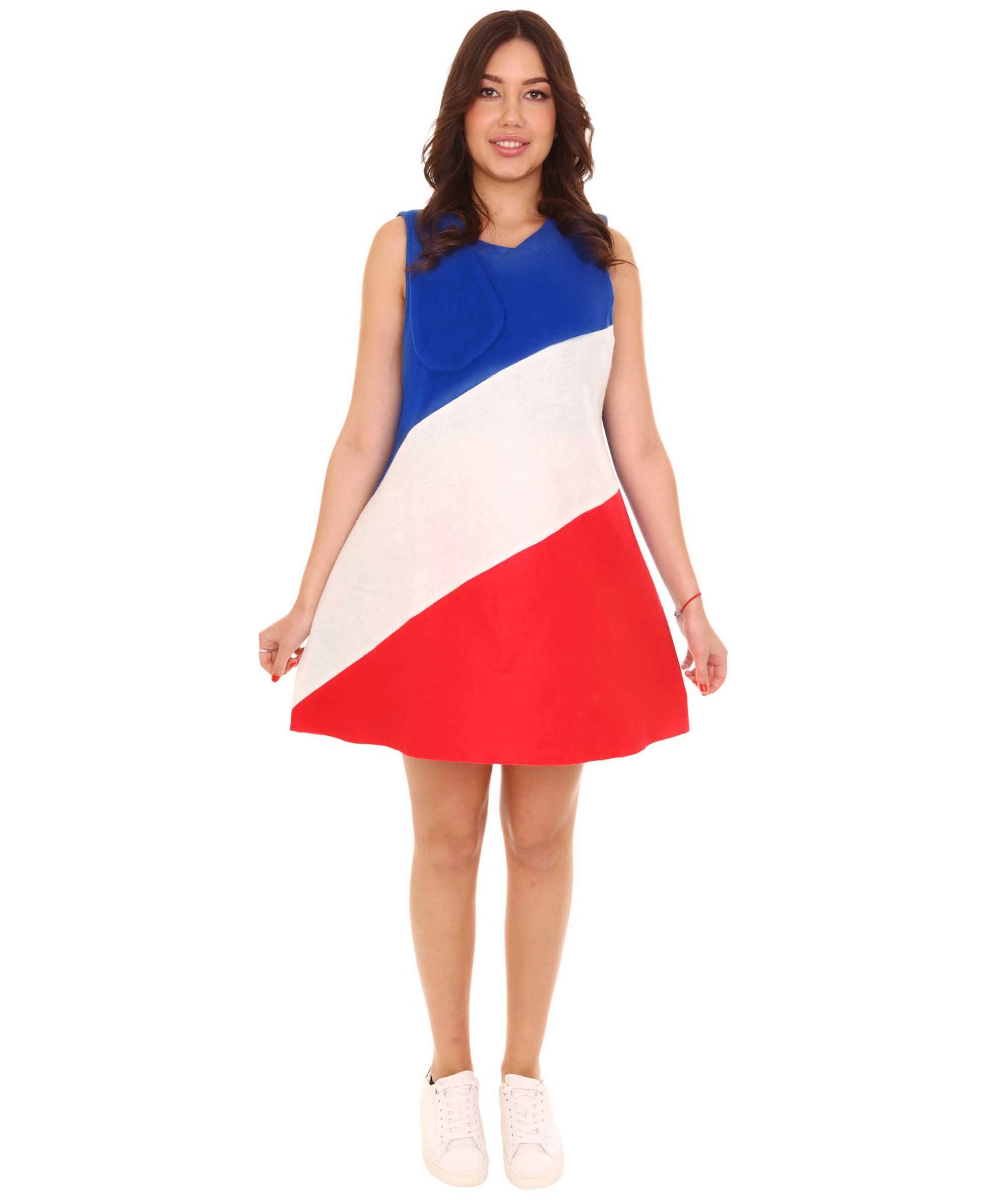 Women's French Flag Trolls Sport Dress Costume | Patriotic Fancy Costume