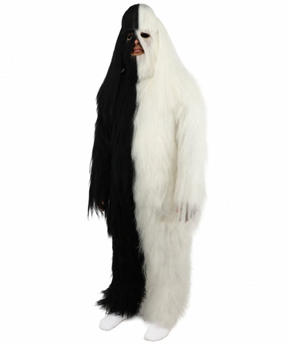 HPO  Extreme Hairy Person Two Part Costume, Mask and Bundle Set - Full-Body Hair Suit Extra-Long Costume Wig for Halloween, Cosplay & Parties - Multiple Color Options