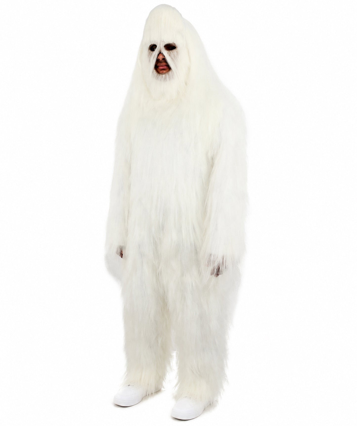 HPO Unisex Extreme Hairy Person Costume, Mask and Bundle - Full-Body Hair Suit Extra-Long Ash Brown Costume Wig for Halloween, Cosplay & Parties