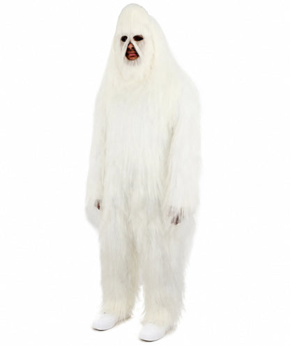 HPO Unisex Extreme Hairy Person Costume, Mask and Bundle - Full-Body Hair Suit Extra-Long Ash Brown Costume Wig for Halloween, Cosplay & Parties