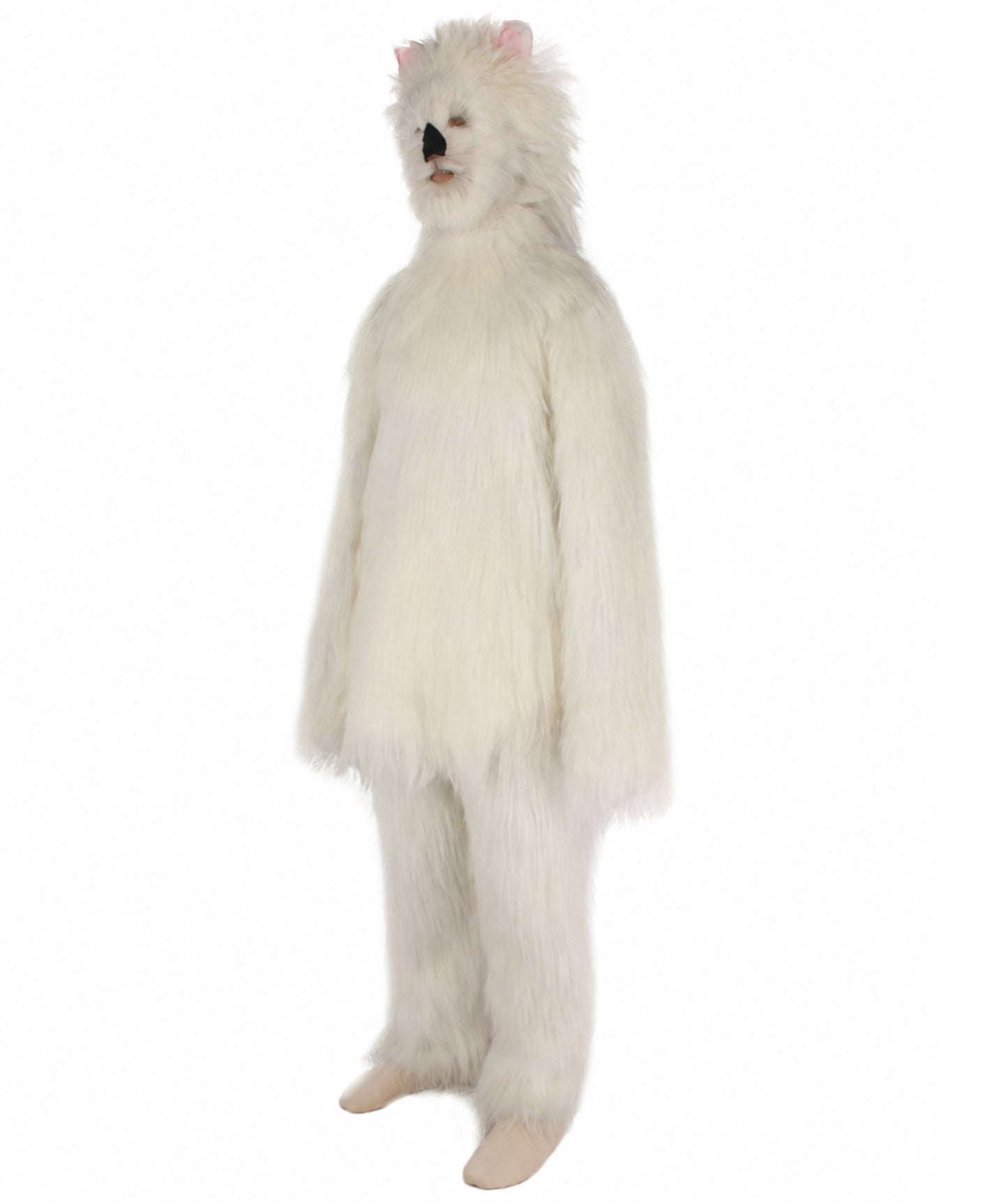 Furry Dog Collection | Men's White Spiked Furry Dog Fancy  Costume with Tail