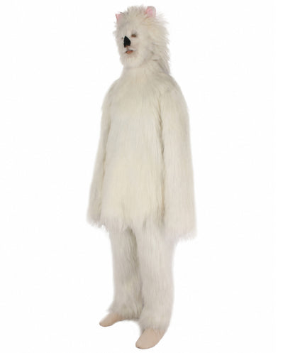 Furry Dog Collection | Men's White Spiked Furry Dog Fancy  Costume with Tail