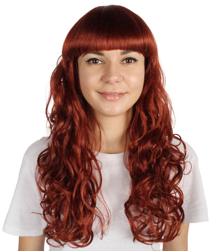 HPO Women's Wig for Fancy Anti-Hero Girl | Long Curly Party Ready Fancy Halloween Wigs | Premium Breathable Capless Cap