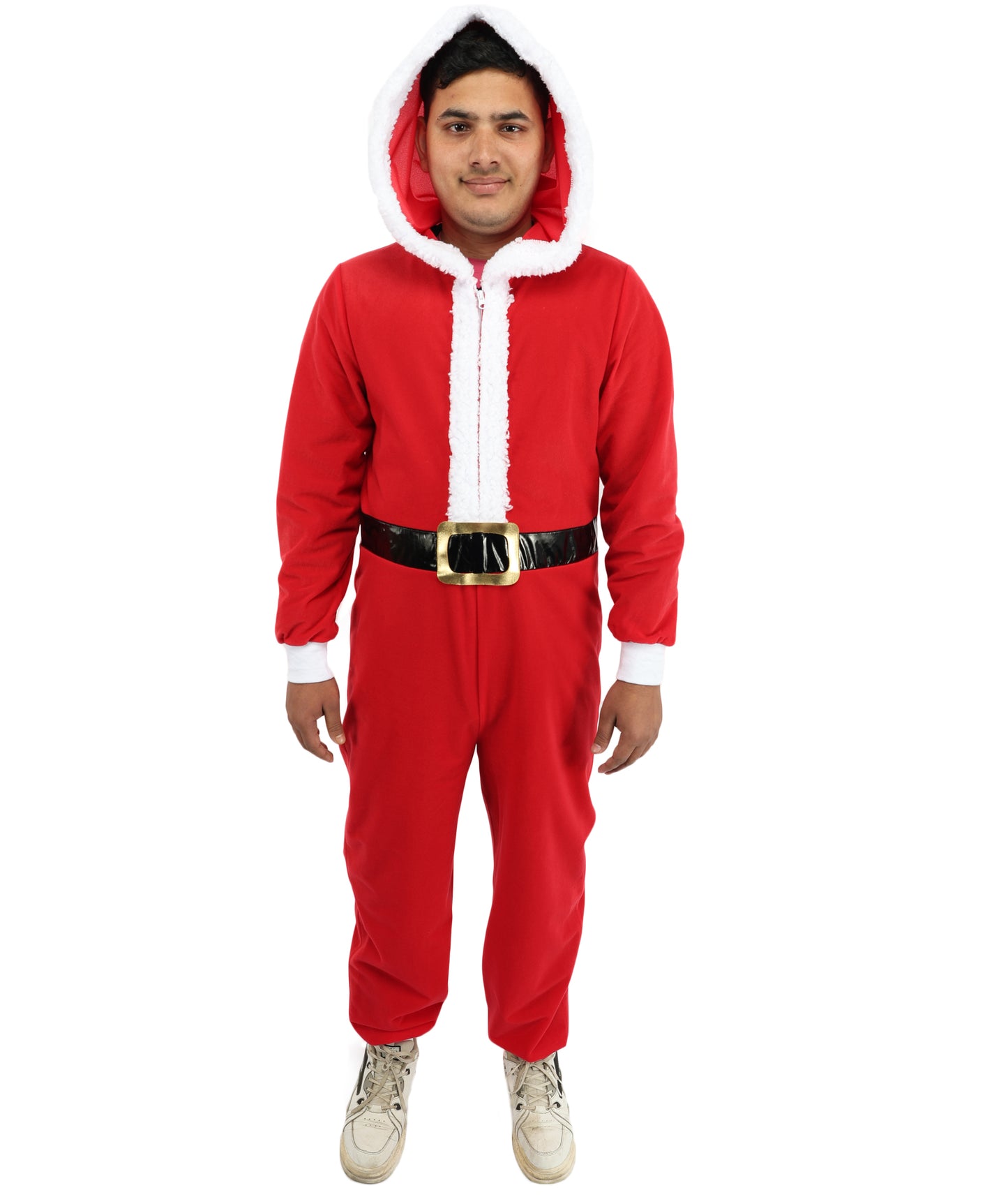 HPO Unisex Santa Claus Red Jumpsuit | Classic Holiday Costume Style | A Cheerful Outfit for theme parties and character events