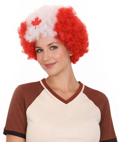 Canada Afro Wig | Super size Jumbo Maple Leaf Wig