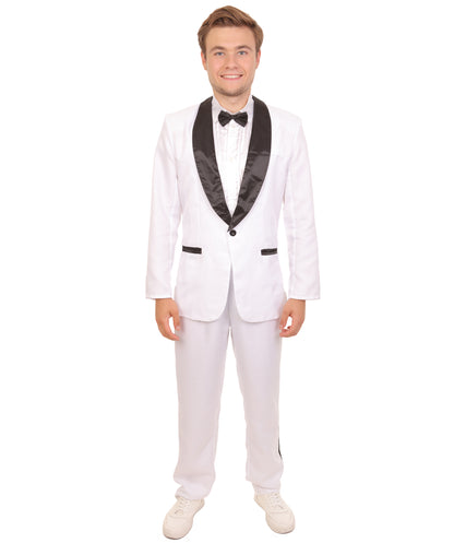 Men’s Jump Street Cop Movie White Tuxedo Black Bow Tie | All Sizes
