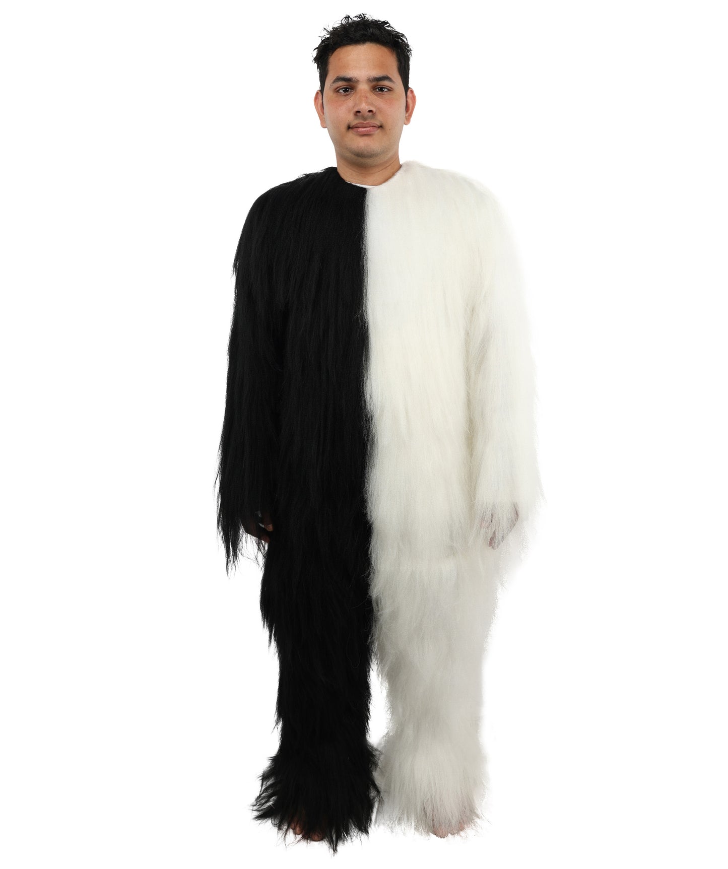 HPO  Extreme Hairy Person Two Part Costume, Mask and Bundle Set - Full-Body Hair Suit Extra-Long Costume Wig for Halloween, Cosplay & Parties - Multiple Color Options