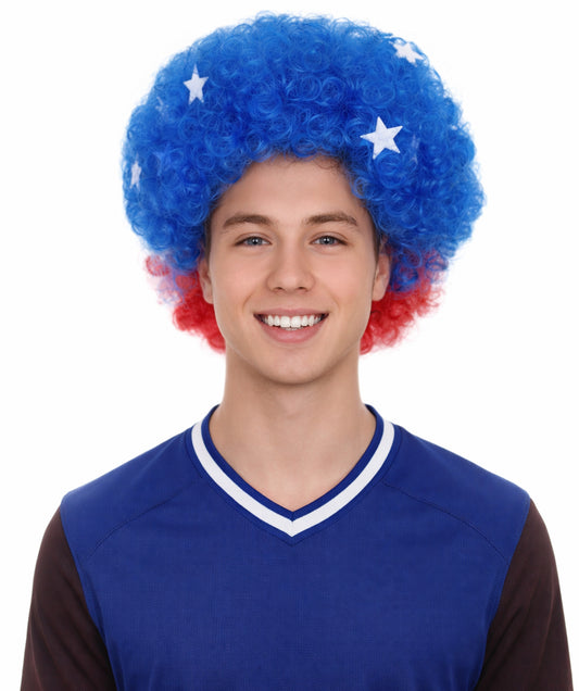 United States Sport Afro Fun Wig | Patriotic Afro Wig