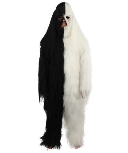 HPO  Extreme Hairy Person Two Part Costume, Mask and Bundle Set - Full-Body Hair Suit Extra-Long Costume Wig for Halloween, Cosplay & Parties - Multiple Color Options
