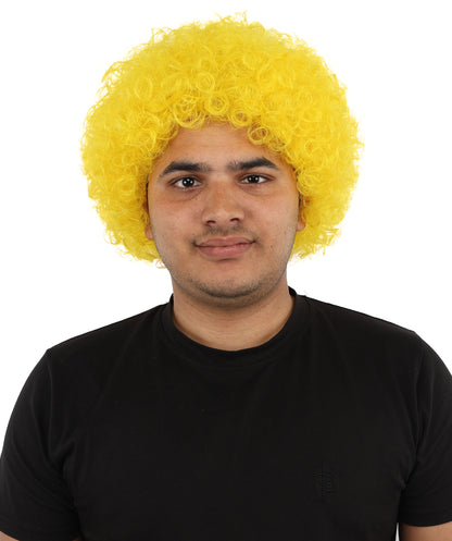 HPO Men's Afro Style Clown Wig with Standard Cap  | Flame-Retardant Synthetic Fiber | Ideal for Parties, Cosplay, and Themed Events