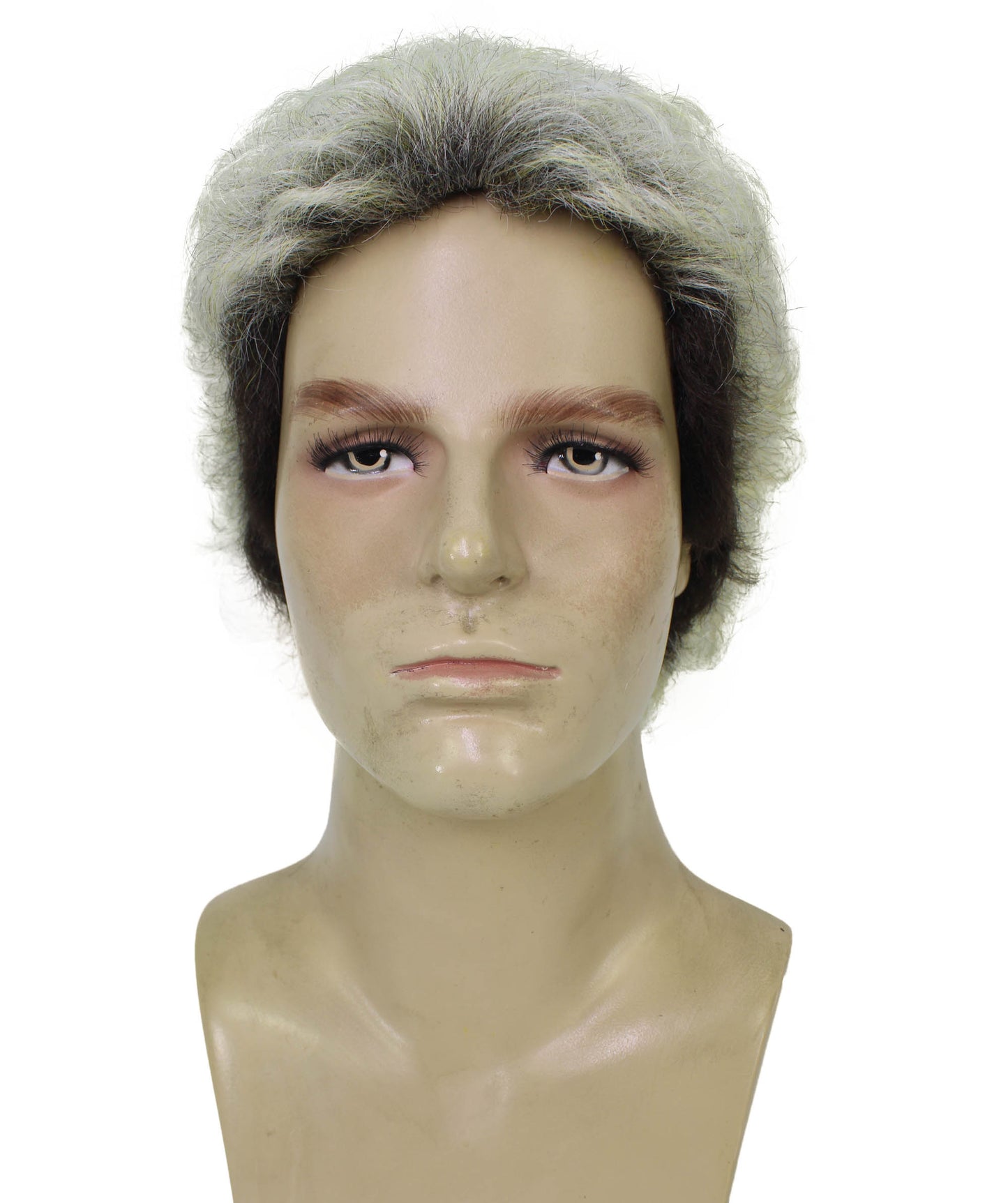 HPO Adult Men’s Sporty Natural-Looking Voluminous Short Blonde Curly Wig | Ideal for Sporty & Casual Look | Flame-retardant Synthetic Fiber