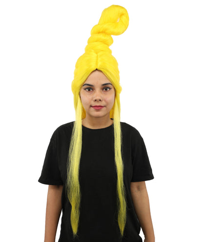 HPO Adult Women's Sculpted Loop Topknot Wig | Multiple Color Options | Create of synthetic fiber, gravity-defying twisted vertical bun with long face-framing strands, breathable base | Party, Halloween, theater, drag, performance, costume events