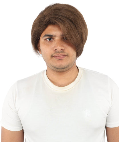 HPO Men’s Blonde Wig with Long Side Bangs  | Flame-retardant Synthetic | Ideal for Cosplay, Halloween & Party Looks