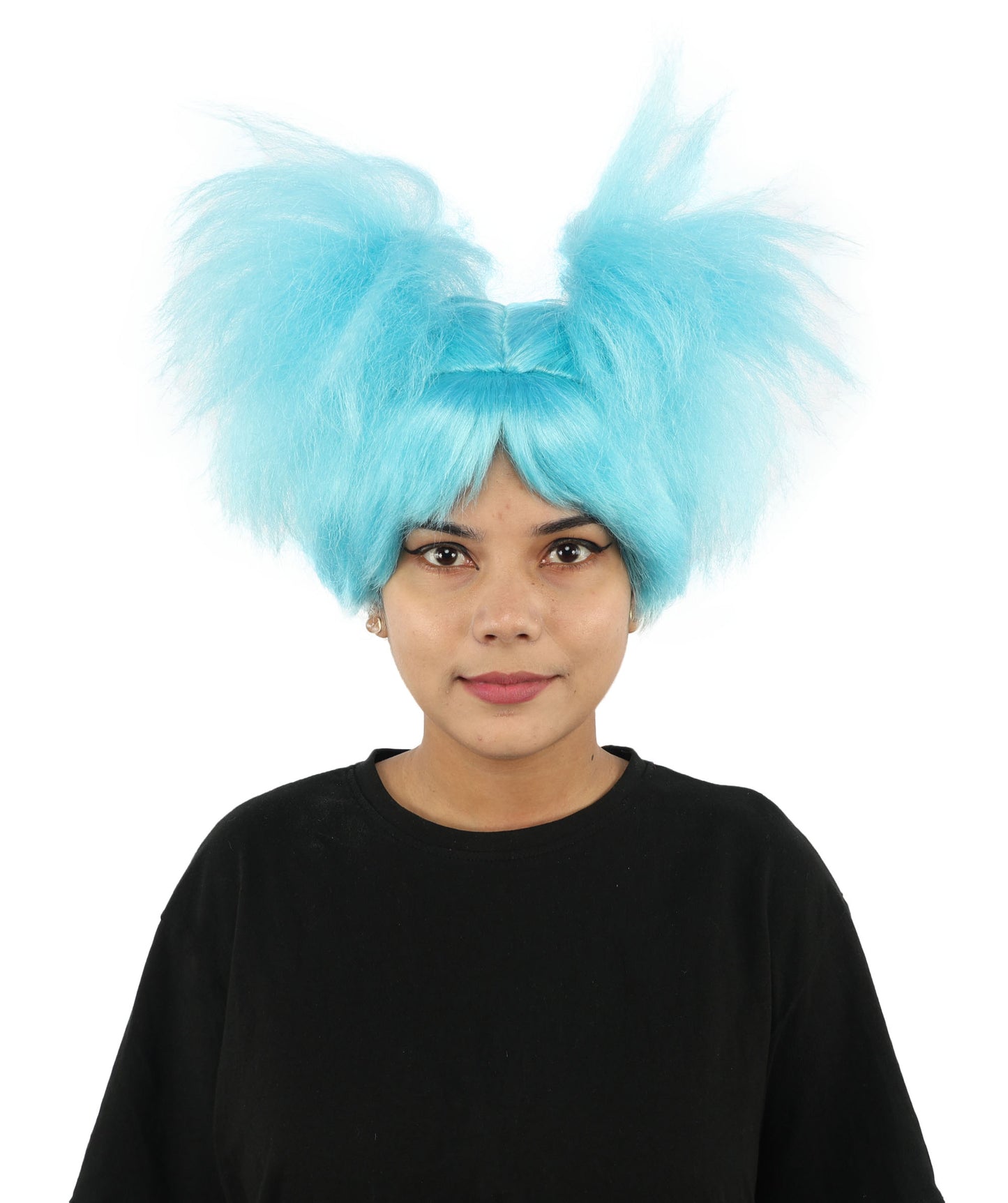 HPO Women’s 15-Inch Orange Spiky Troll Wig | Fun Animated Character | Bright and Bold Look for Halloween, Cosplay, and Themed Party