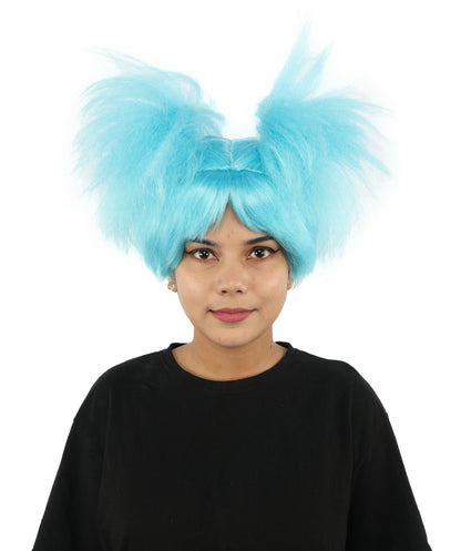 HPO Women’s 15-Inch Orange Spiky Troll Wig | Fun Animated Character | Bright and Bold Look for Halloween, Cosplay, and Themed Party