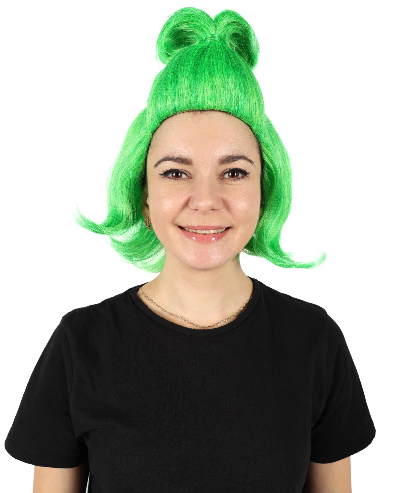 HPO  Women’s Green  Queen Grinch Wig  Breathable Capless Cap | Flame-Retardant Synthetic Fiber