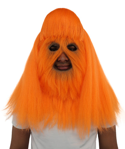 HPO Unisex Extreme Hairy Person Costume, Mask and Bundle - Full-Body Hair Suit Extra-Long Ash Brown Costume Wig for Halloween, Cosplay & Parties