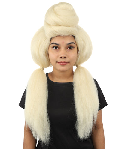 HPO Women’s High Volume Extra Long Yarn Twisted Bun Wig – Multiple Color Options | Bubble Ponytails Hairpiece with Capless Cap | Statement Headpiece for Halloween, Cosplay, Theater and Drag Looks