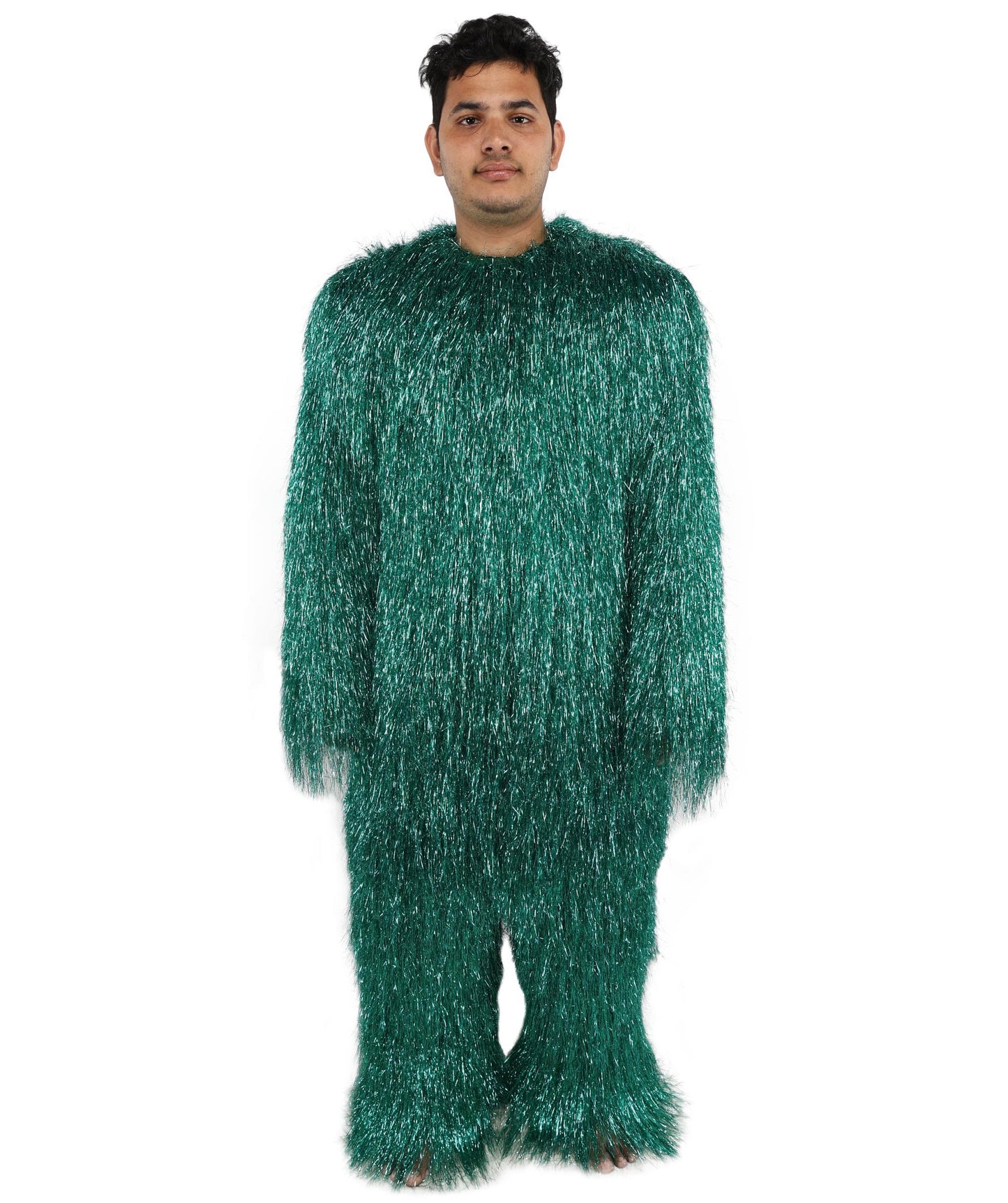 HPO UnisexTinsel Hairy Costume, Bundle & Mask Set | Full-Body Suit & Matching Mask | Long Hair Funny Costume for Halloween, Performers, Cosplay & Mascots | Multicolor Options